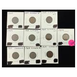 1909 Wheat pennies lot of 10 cased