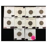 1909 Wheat pennies lot of 10 cased