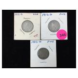 3-1912 D KEY DATES V nickles