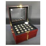 60-presidental Dollars in wood case MINT