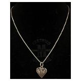 Sterling necklace with heart pendant 18 inch