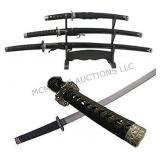 Samurai Sword Set Decorative set of 3 with stand
