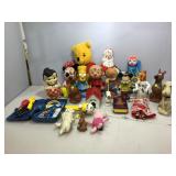 Vintage squeaker toys, plush toys, Mickey figure,
