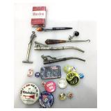 Vintage metal grooming items and more.