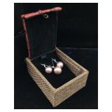 Sterling set of seashell pearls necklace and