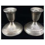 Two sterling weighted candlesticks