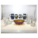 Assorted glassware and pottery.