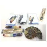 Assorted new damaged Kalifano gemstone and fossil