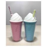 Pair of new ice cream reusable cups.