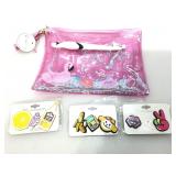 New Bewaltz sparkle pouch with assorted items.