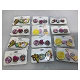 New fashion fun accessory pins on cards.