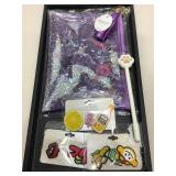 New Bewaltz sparkle pouch with assorted items.