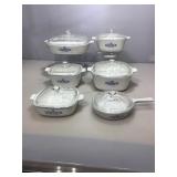 Corningware set with lids. 6 piece.