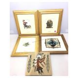 Assorted Norman Rockwell framed prints and Sand