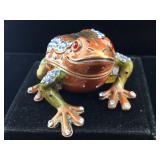 Jeweled Frog trinket casket NEW IN BOX