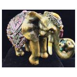 Jeweled Elephant trinket casket NEW IN BOX