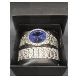 Techno pave watch set in gift box.