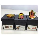 Assorted Art form trinket boxes  Slice, autumn