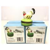 Assorted Art form trinket boxes  Plumes.