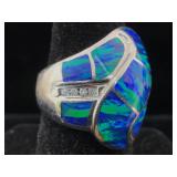 Sterling large ring. SZ 8, 15 g