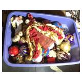 Tub of assorted Christmas Ornaments and more