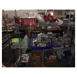 Rack of assorted beanie babies and more