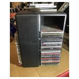 Assorted cds in display case