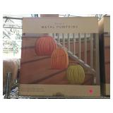 3 NIB Metal Pumpkins