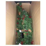 Winter wonderland lighted Led crest wood swag