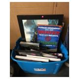 Bin of assorted frames and more