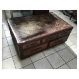Wicker coffee table with drawers, need some TLC.