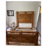 Solid wood bed frame w/ headboard, footboard and