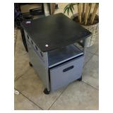 Rolling side table with drawer