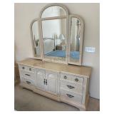 Bed Set with Night stands and dresser with mirror