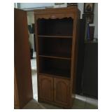Wood bookshelf with doors