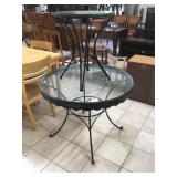 Patio glass dining table and side table