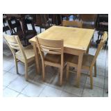 Wood dining table with chairs