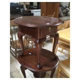 Two wood end tables
