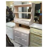 White wood kitchen shelf with storage approx 7