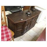 Vintage console stereo with record player