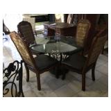 Dining glass table with chairs
