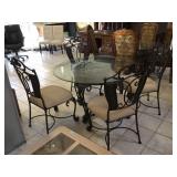 Glass dining table with chairs