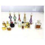 5 Egyptian Glass Perfume Bottles W/ assortment