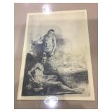 Late 19th Century Rembrandt Etching w/ COA. Young