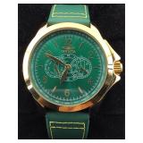 Invicta Flight Master Green Dial Leather Strap