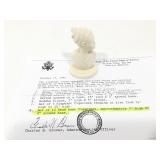 Genuine Elephant Ivory 3in H African Tribal Bust,