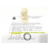 Genuine Elephant Ivory 3in H African Tribal Bust,