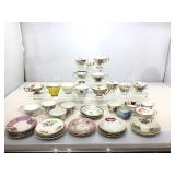 Collection of Fine China Tea Cups and Saucers