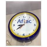 Neon Aflac Advertising Clock. 20in Tested