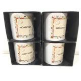 NIB Hasbro Gaming Set of 4 20oz. Ceramic Monopoly